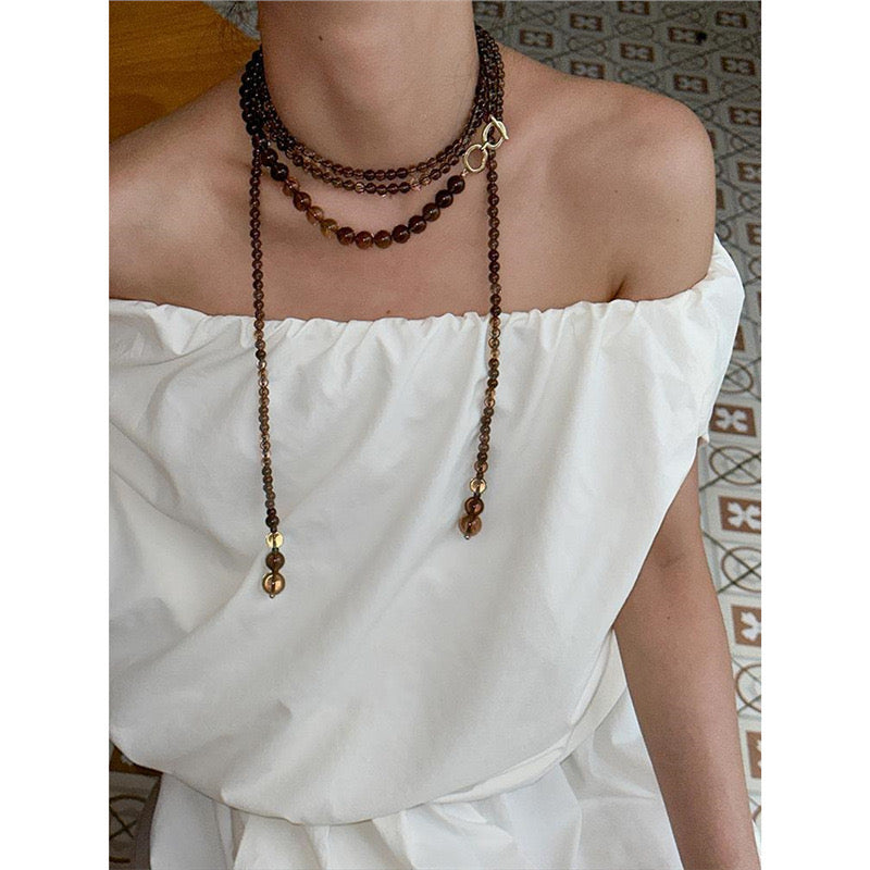 The Earth's Embrace Smoky Quartz Long Necklace