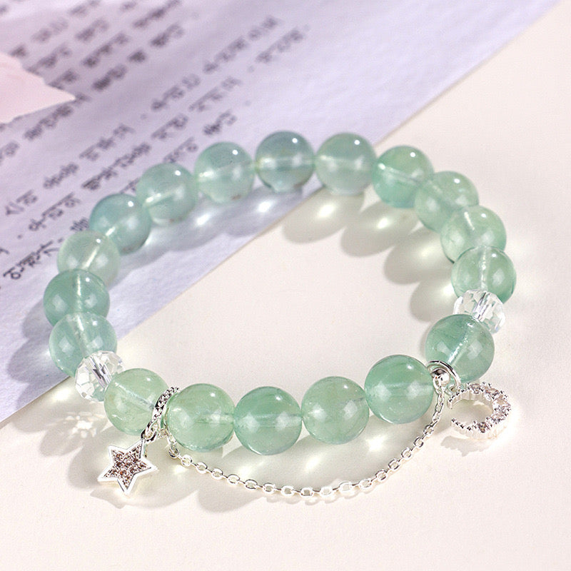 Ethereal Oasis: The Green Fluorite Bracelet