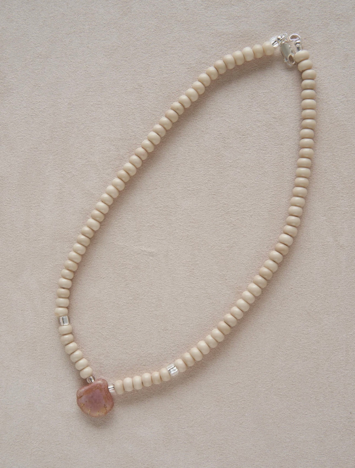 Oceanic Whispers Natural Stone and Shell Glass Bead Necklace