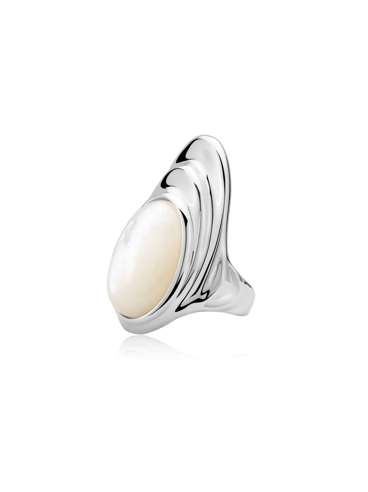 The Ocean's Whisper White Shell Ring